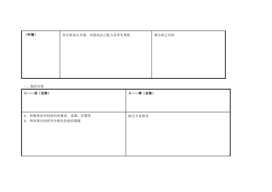 自我诊断SWOT分析表_第2页