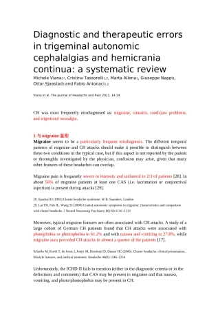 Diagnostic and therapeutic errors in trigeminal autonomic cephalalgias and hemicrania continua