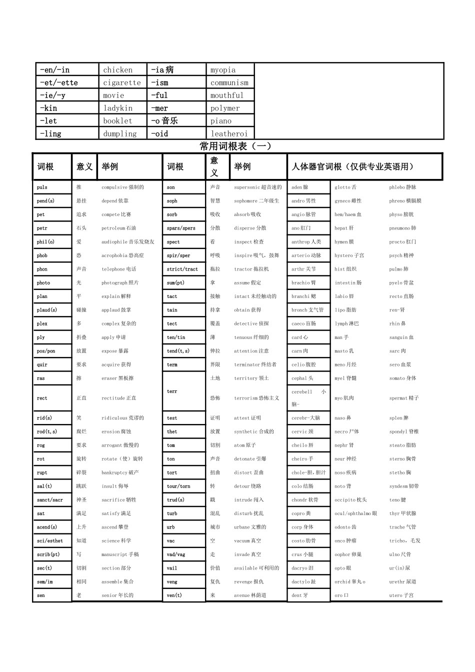 前后缀及词根表_第3页