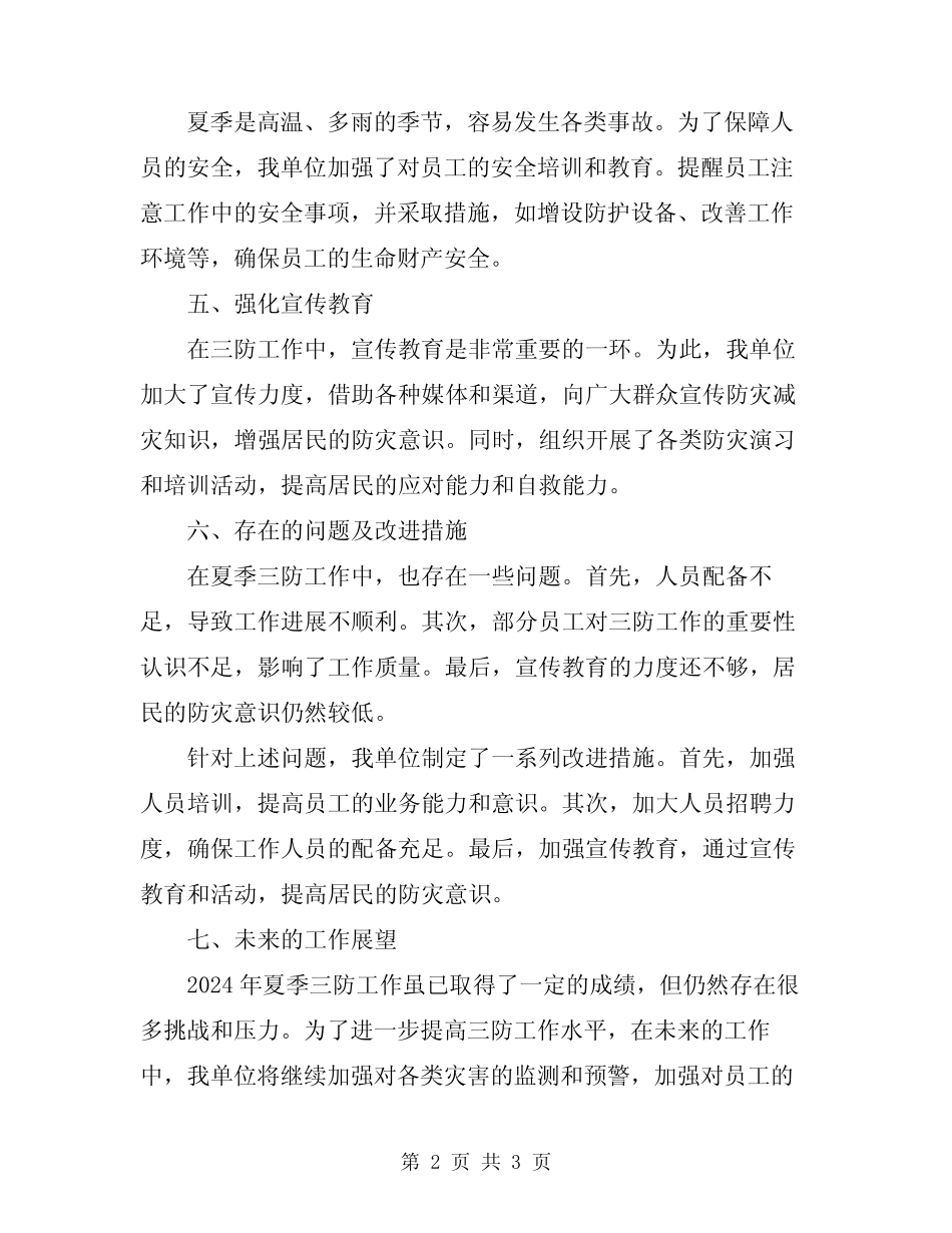 2024年夏季三防工作总结范文_第2页