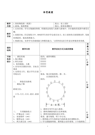 持轻物投准教案