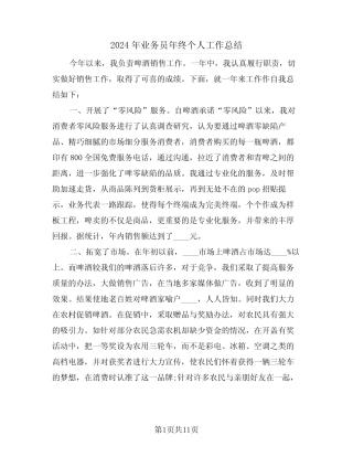 2024年业务员年终个人工作总结(5篇)