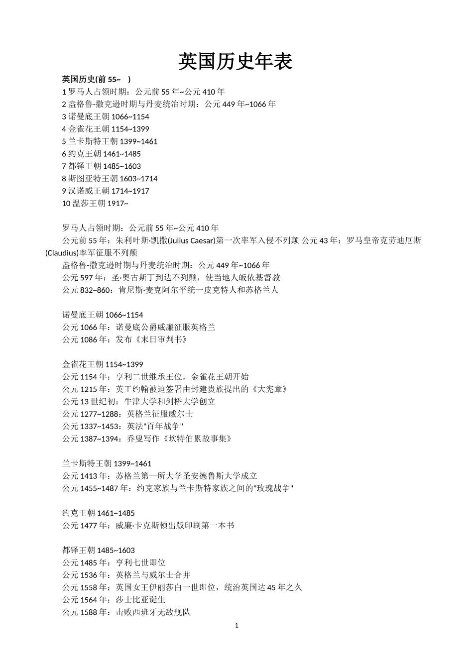 英国历史年表_第1页