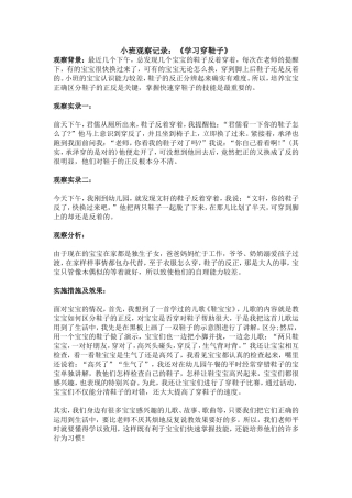 小班观察记录