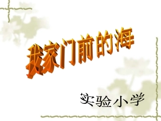 我家门前的海