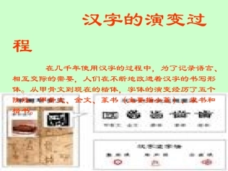 汉字的演变过程