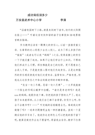 成功背后泪多少