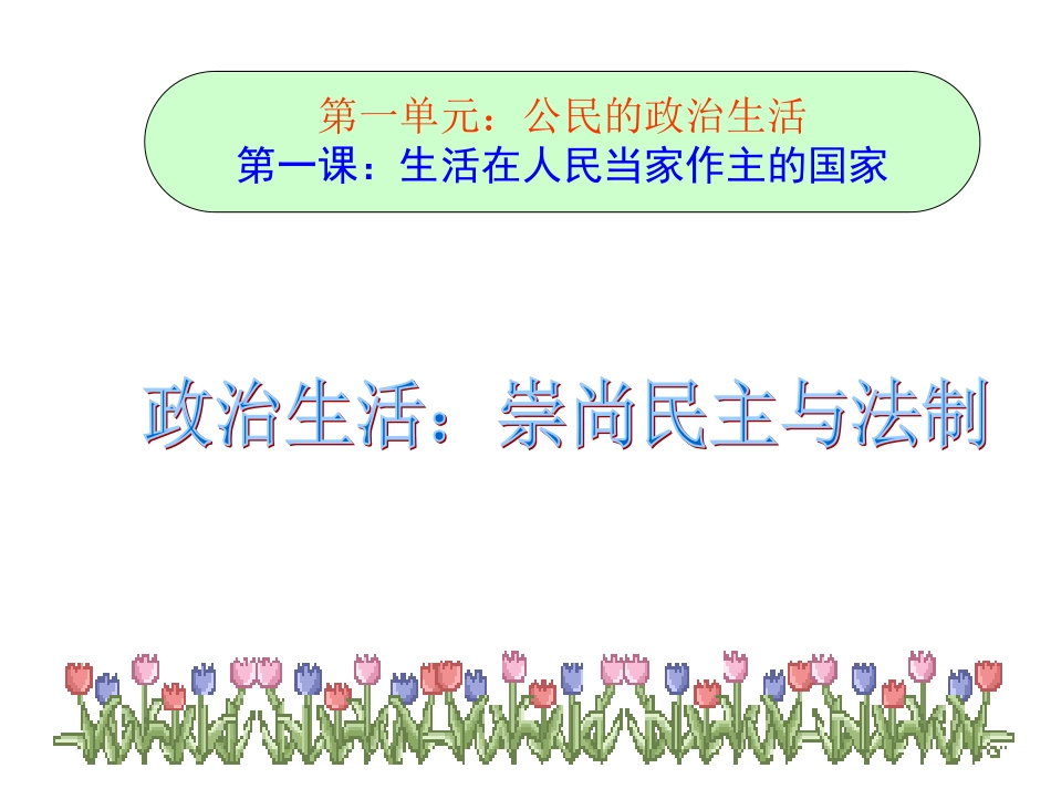 2013学年高一政治精品课件：113《政治生活：崇尚民主与法制》（新人教版必修2）_第1页