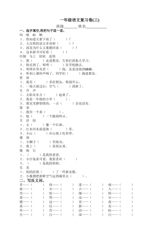 一下语文复习卷