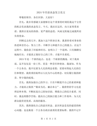 2024年任前表态发言范文 