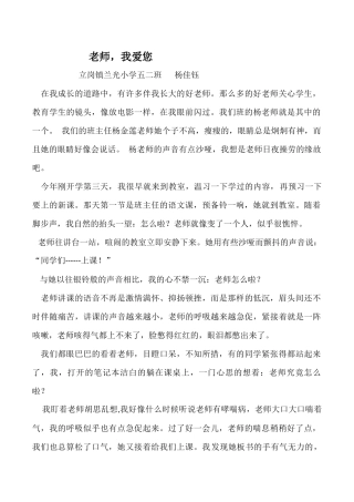 老师，我爱您