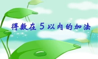 第一课时：《5以内的加法》