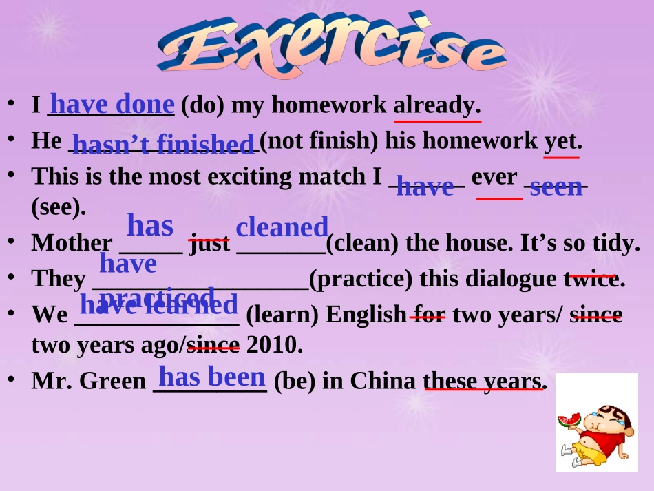8BUNIT2现在完成时练习_第2页