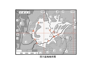 四川盆地地形图
