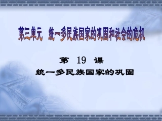 第19课统一多民族国家的巩固