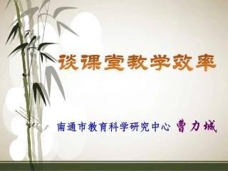 效率(曹力城)