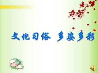 第十课第一框文化习俗多姿多彩
