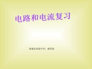 电路和电流复习