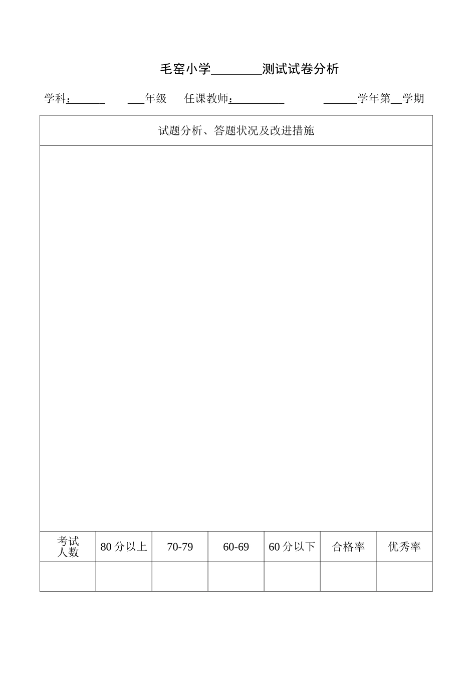 试卷分析表格_第1页