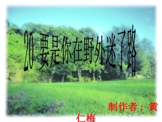 20要是你在野外迷了路