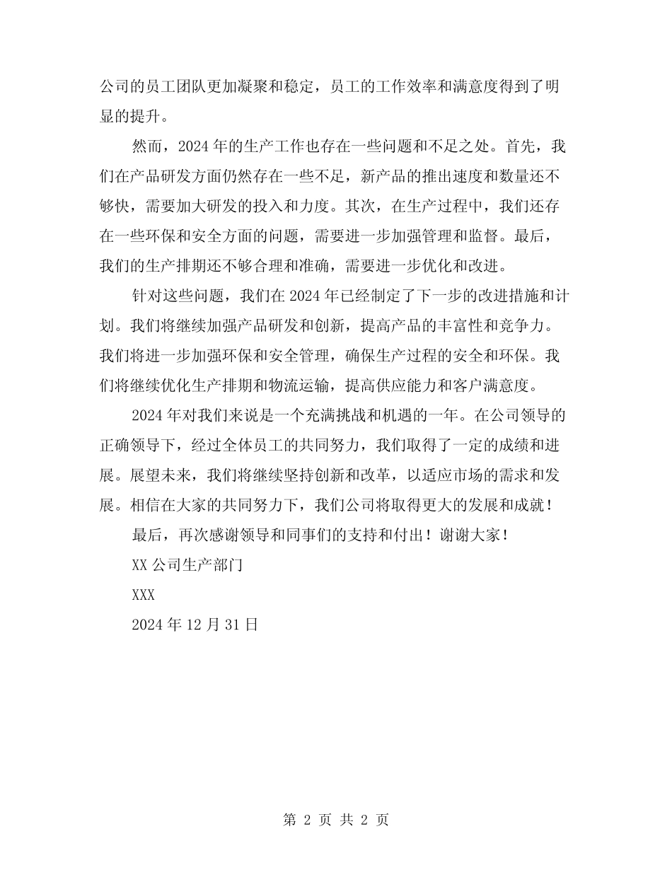 2024年生产总结报告范文_第2页