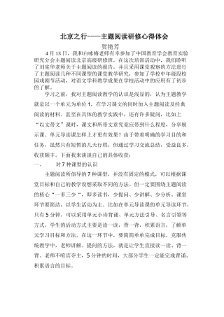 北京之行报告