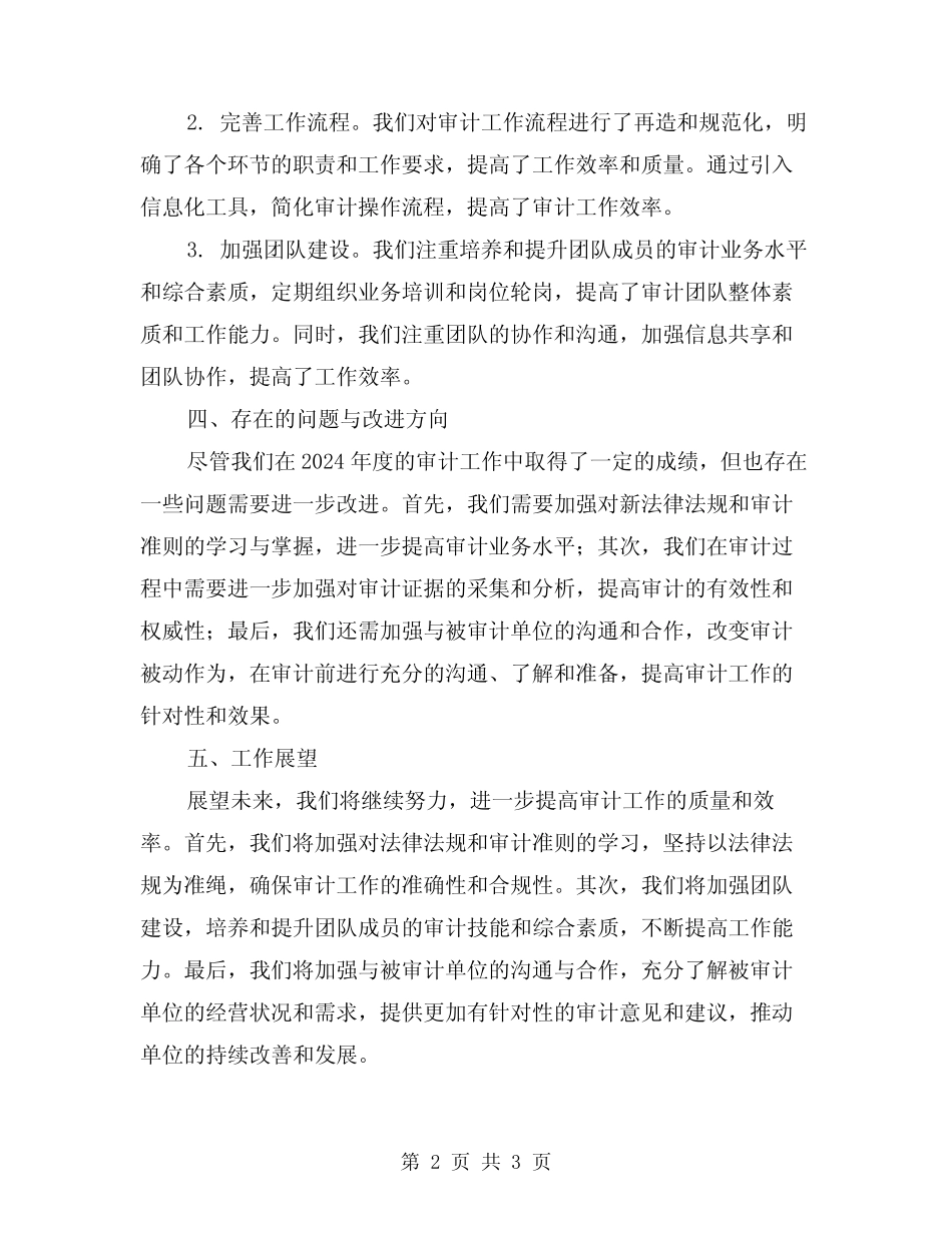 2024年审计年度工作总结汇报范文_第2页