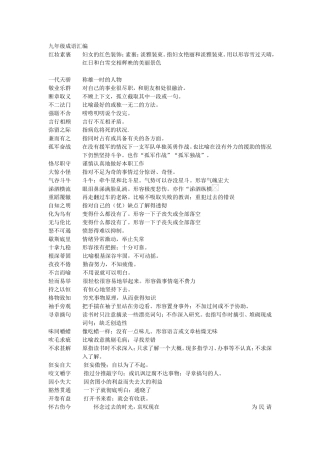 九年级成语汇编