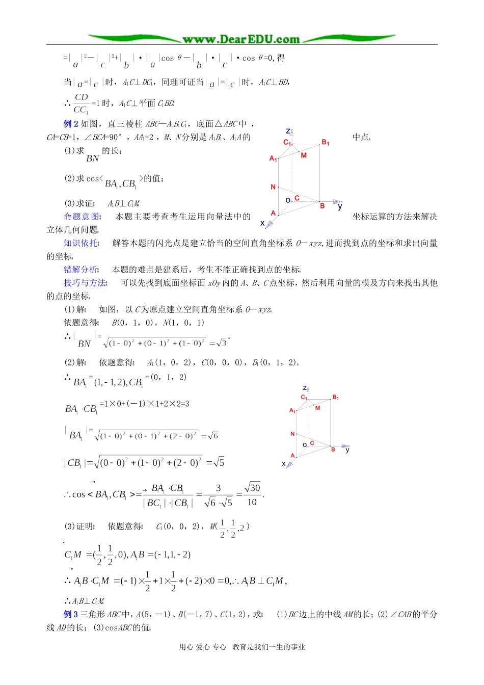高考数学专题复习 运用向量法解题_第2页