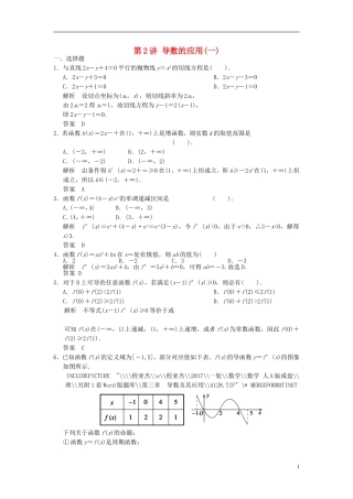 高考数学一轮复习 第三章 导数及其应用 第2讲 导数的应用(一) 理-人教版高三全册数学试题