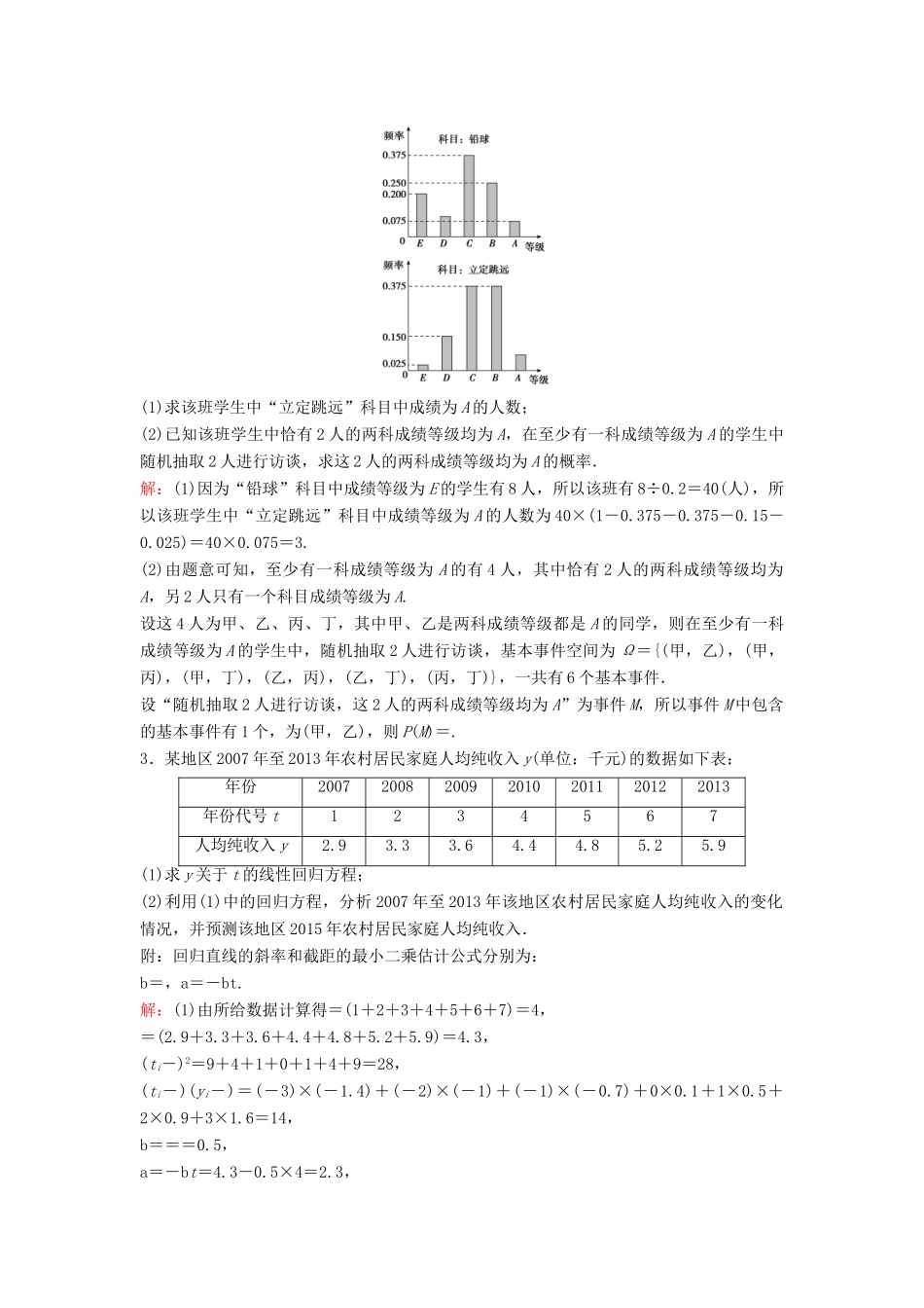 高考数学二轮复习 限时训练23 统计、统计案例 文-人教版高三全册数学试题_第2页