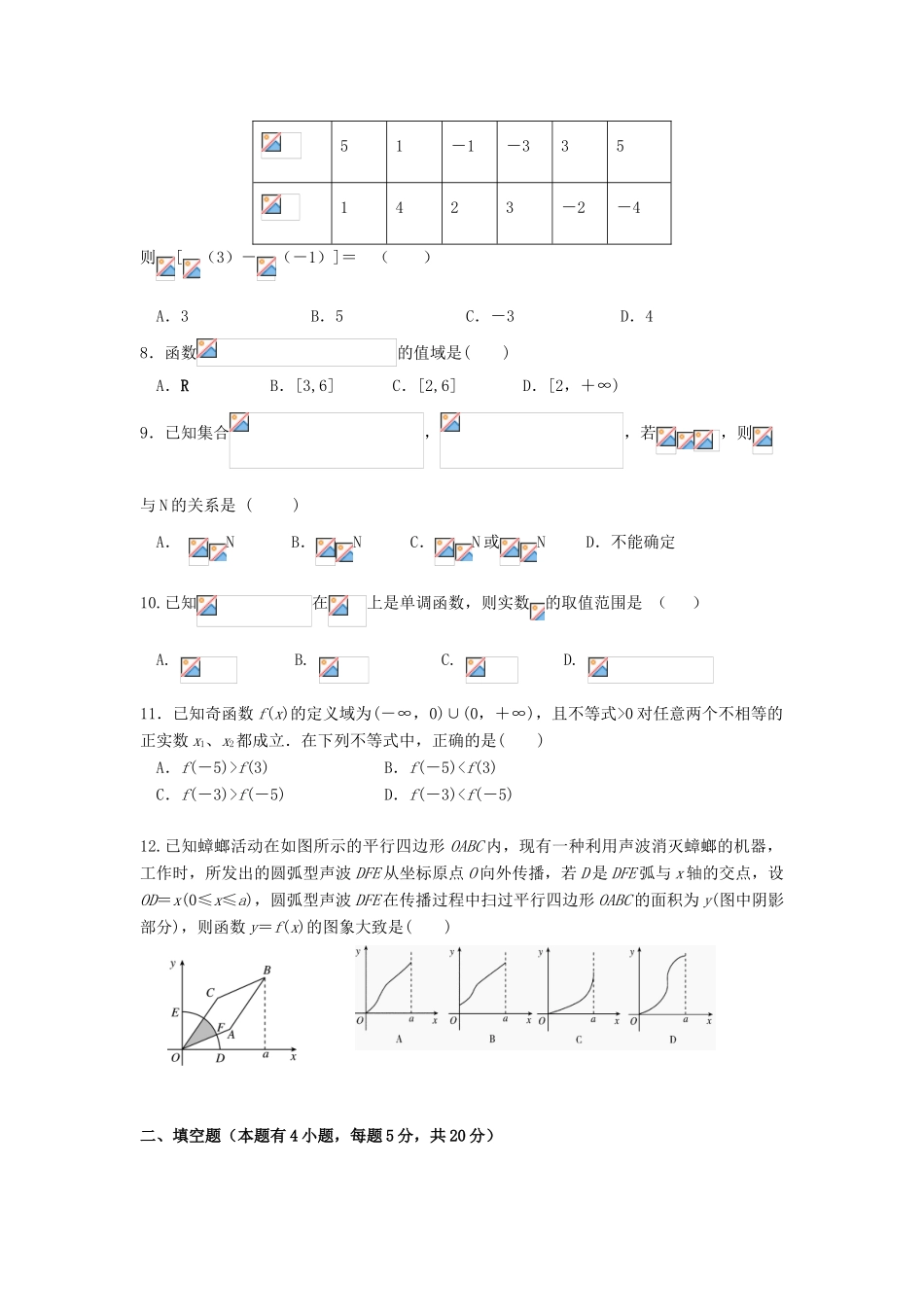 江西省南昌市六校高一数学10月联考试题-人教版高一全册数学试题_第2页