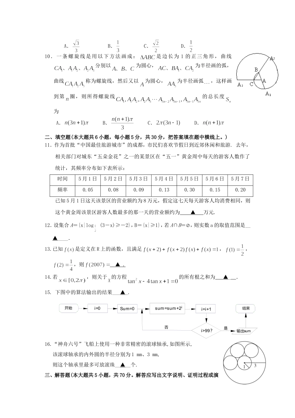 江苏省南通市西城中学高三数学“临门一脚”试卷_第2页
