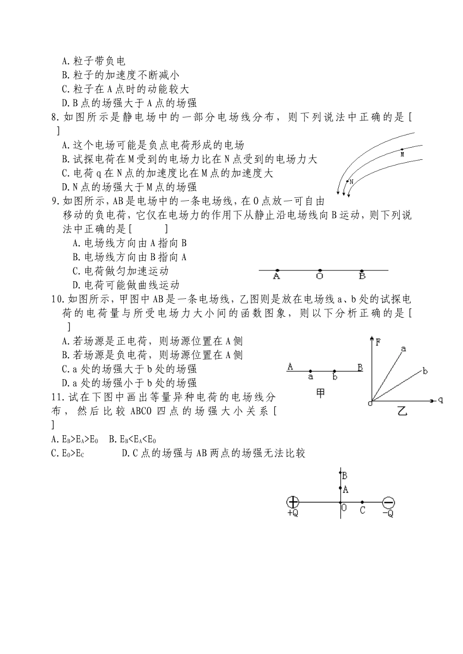 高中物理5电场线作业新人教版选修3_第2页