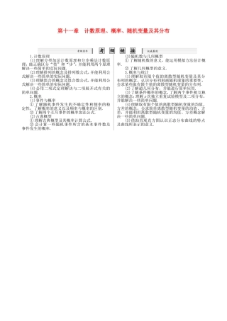 核按钮（新课标）高考数学一轮复习（课时精讲课时检测单元检测）第十一章 计数原理、概率、随机变量及其分布（10课时）理-人教版高三全册数学试题