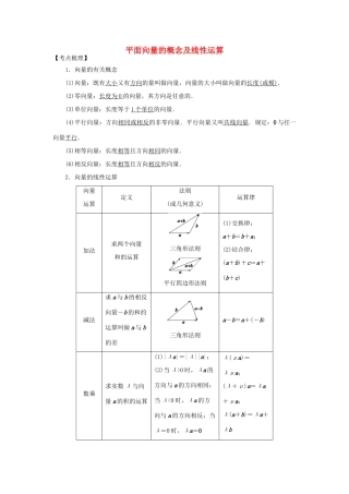 高考数学 平面向量：平面向量的概念及线性运算题源探究-人教版高三全册数学试题