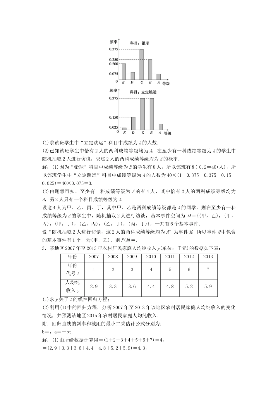 高考数学二轮复习 限时训练25 统计、统计案例 理-人教版高三全册数学试题_第2页