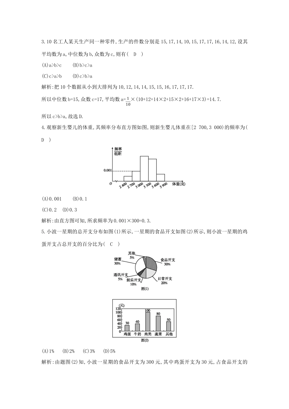 高中数学 第二章 统计检测试题 新人教A版必修3-新人教A版高一必修3数学试题_第2页