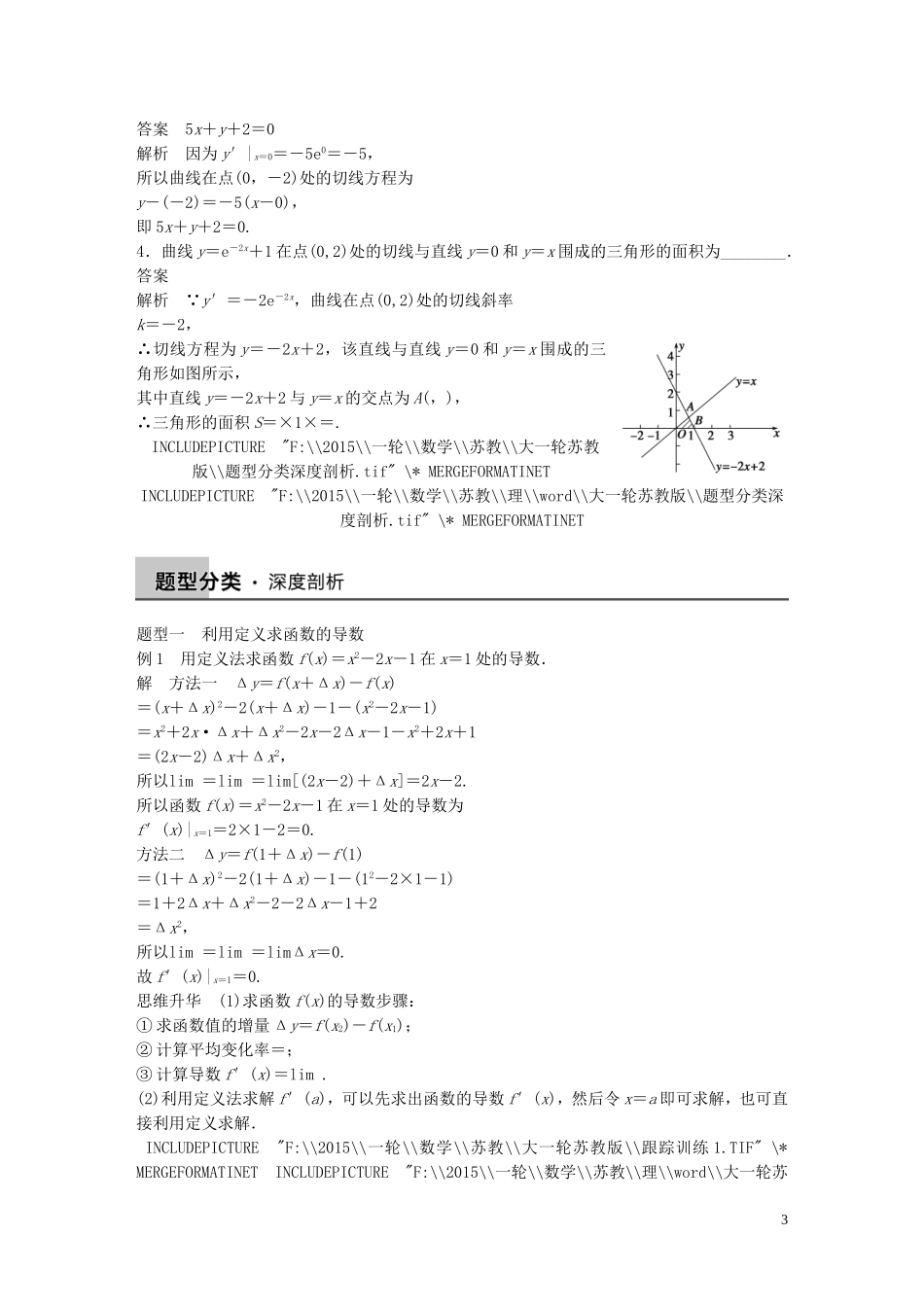 高考数学大一轮复习 3.1导数的概念及运算教师用书 理 苏教版-苏教版高三全册数学试题_第3页