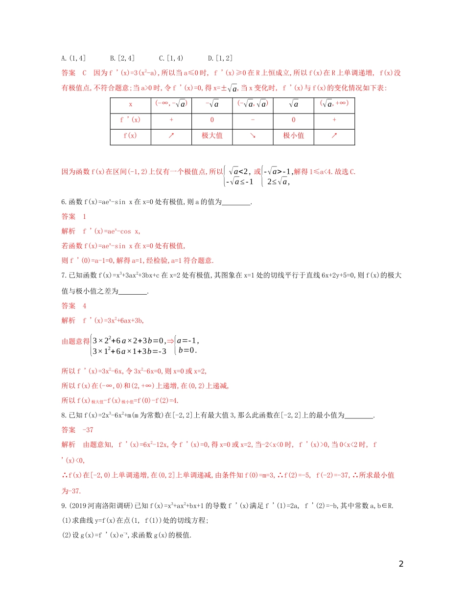 高考数学一轮复习 第三章 第三节 导数与函数的极值、最值精练 文-人教版高三全册数学试题_第2页