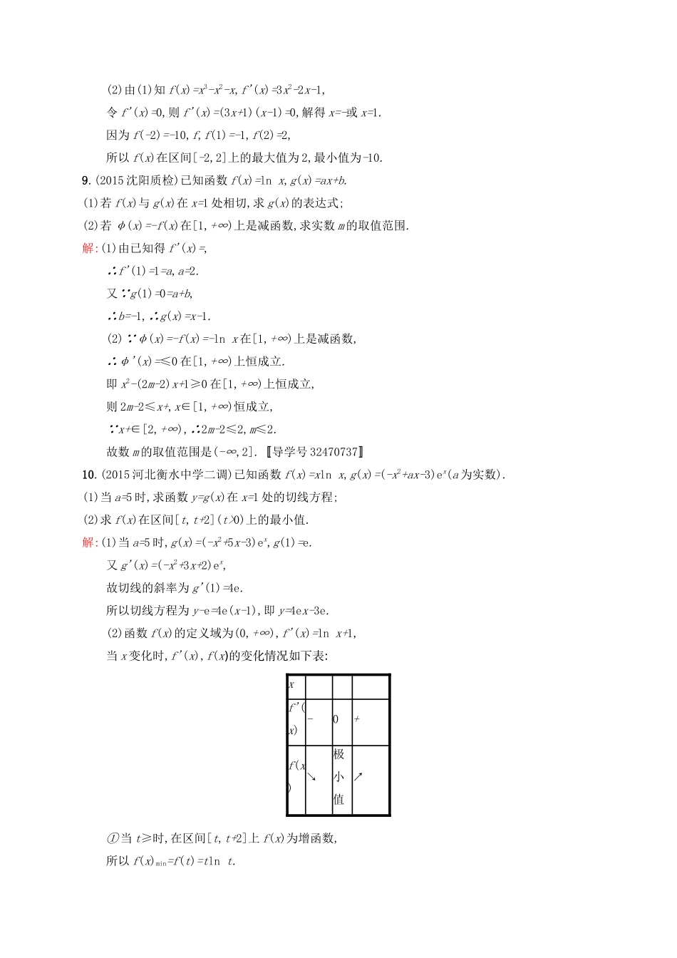高优指导高考数学一轮复习 第三章 导数及其应用 14 导数与函数的单调性、极值、最值考点规范练 文 北师大版-北师大版高三全册数学试题_第3页