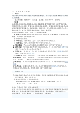 议论文的三要素
