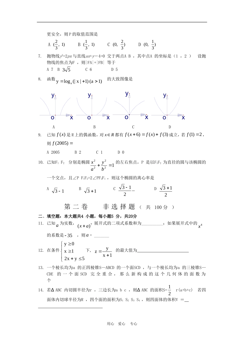 高中数学综合训练系列试题(5)_第2页