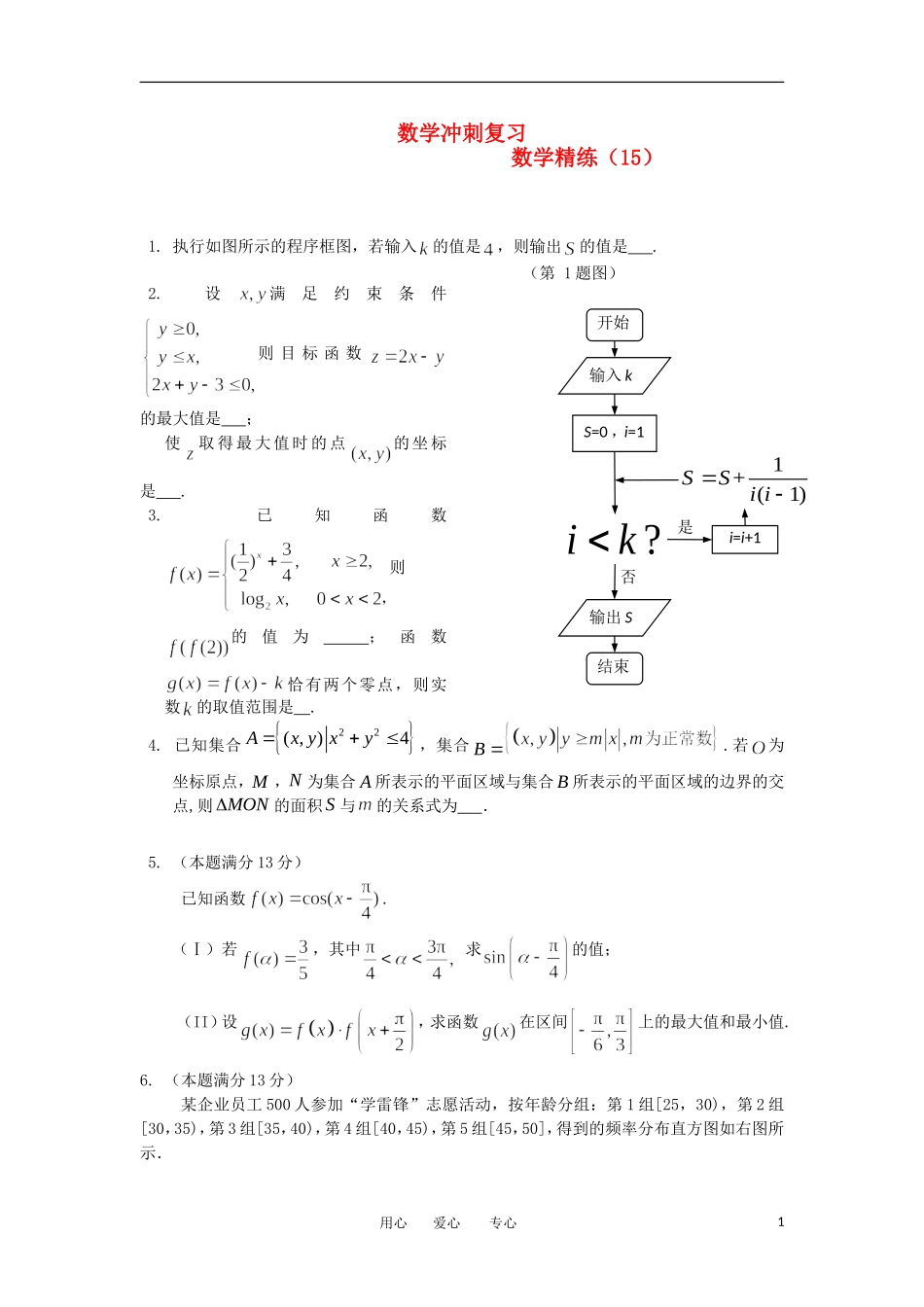 高考数学冲刺复习 精练15_第1页