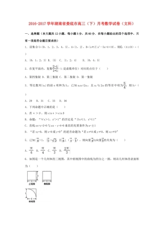 湖南省娄底市高三数学下学期月考试卷 文（含解析）-人教版高三全册数学试题