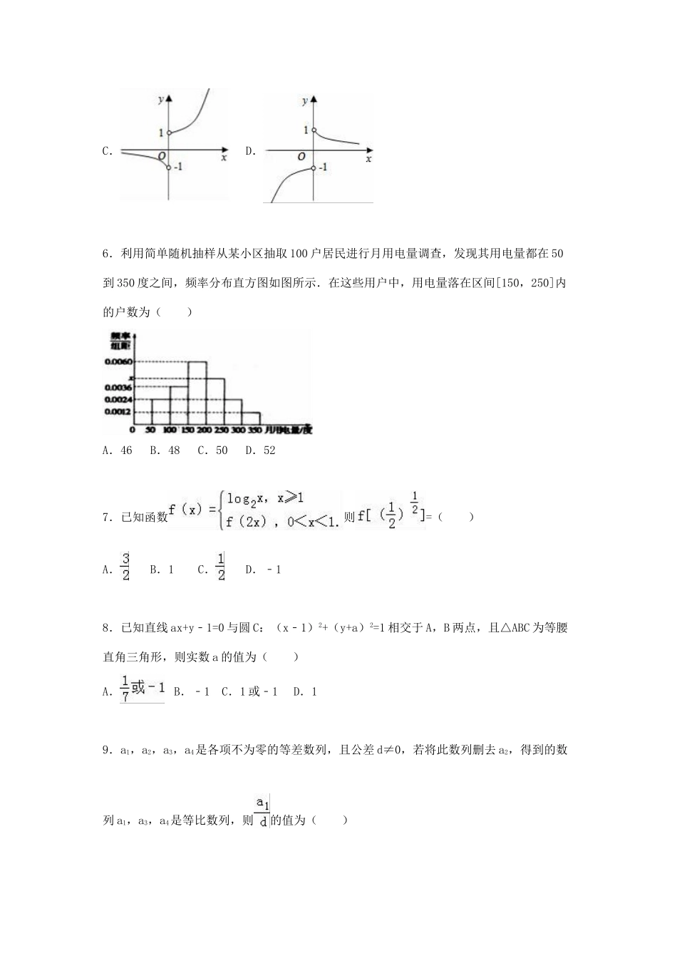 山东省聊城市高考数学二模试卷 文（含解析）-人教版高三全册数学试题_第2页