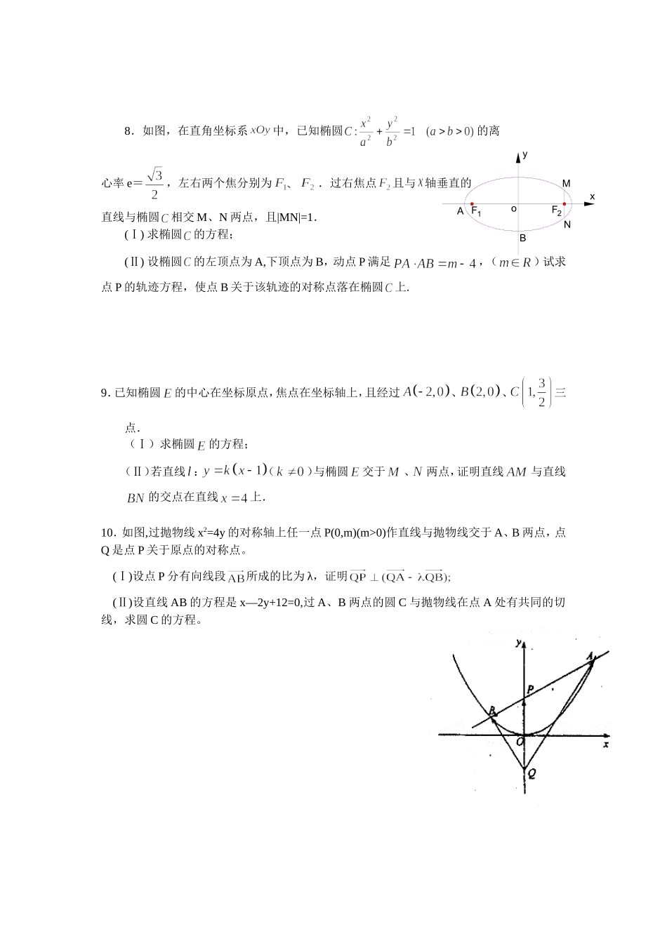 高考数学60天冲刺圆锥曲线综合应用_第3页