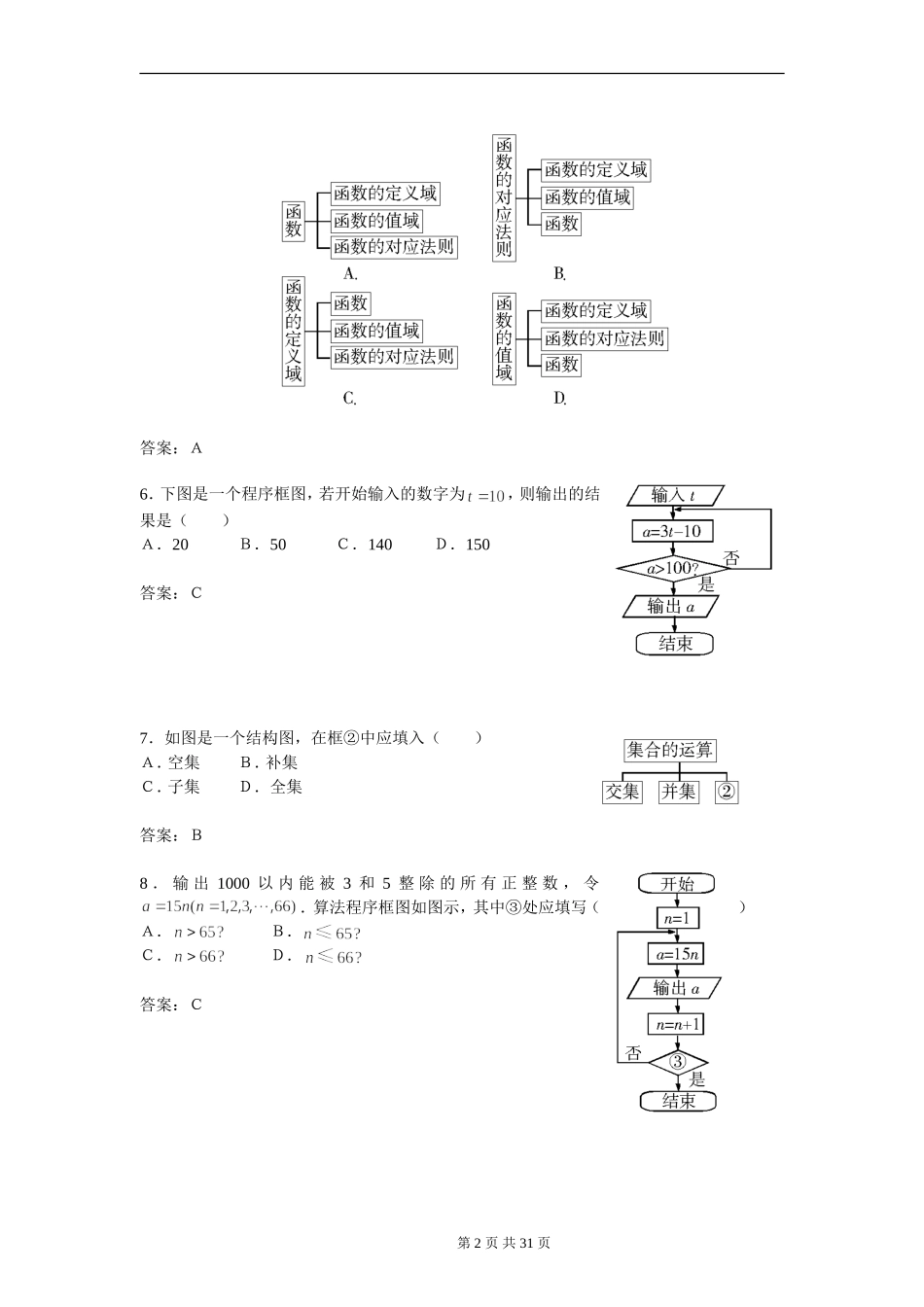 高中新课标选修（1-2）第四章框图测试题_第2页