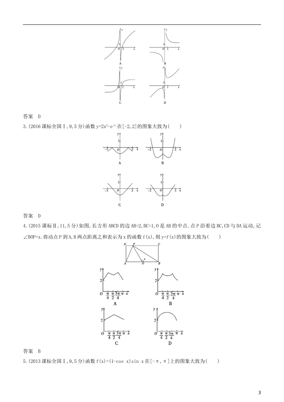 高考数学一轮复习 第二章 函数 2.6 函数的图象练习 文-人教版高三全册数学试题_第3页