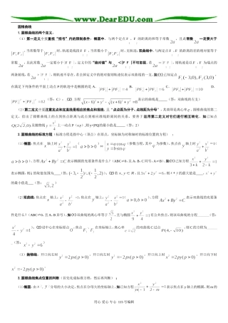 圆锥曲线习题精选精讲